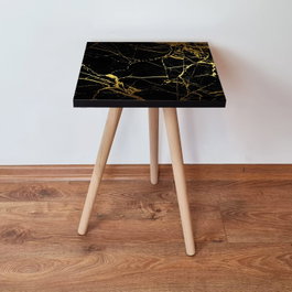 Hanah Home Mesa Auxiliar Negro y Oro